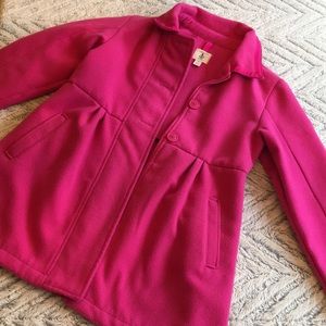 Lands End Girls Pink Dress Coat